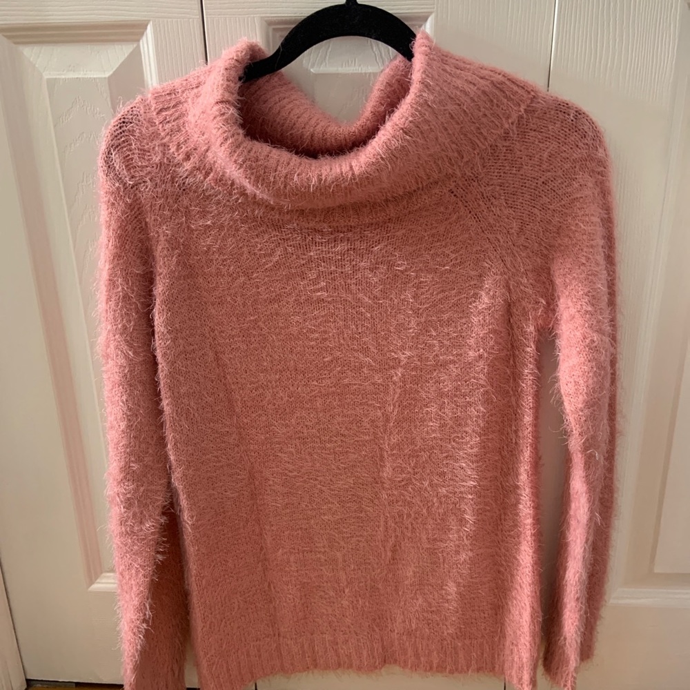 Joe boxer fuzzy cowl neck top